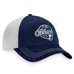 NHL Navy/White St. Louis Blues Fanatics Women's Fundamental Trucker Adjustable Hat