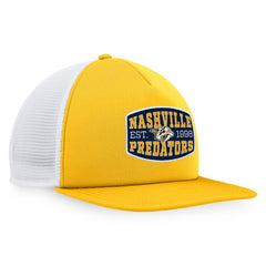 NHL Gold/White Nashville Predators Fanatics Foam Front Patch Trucker Snapback Hat
