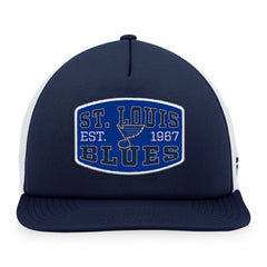 NHL Navy/White St. Louis Blues Fanatics Foam Front Patch Trucker Snapback Hat