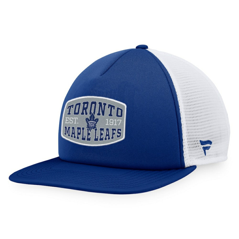 NHL Blue/White Toronto Maple Leafs Fanatics Foam Front Patch Trucker Snapback Hat