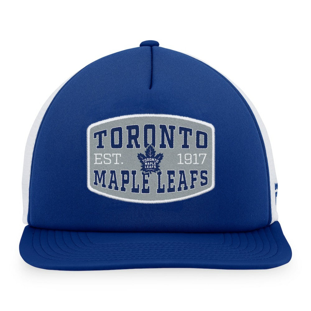 NHL Blue/White Toronto Maple Leafs Fanatics Foam Front Patch Trucker Snapback Hat