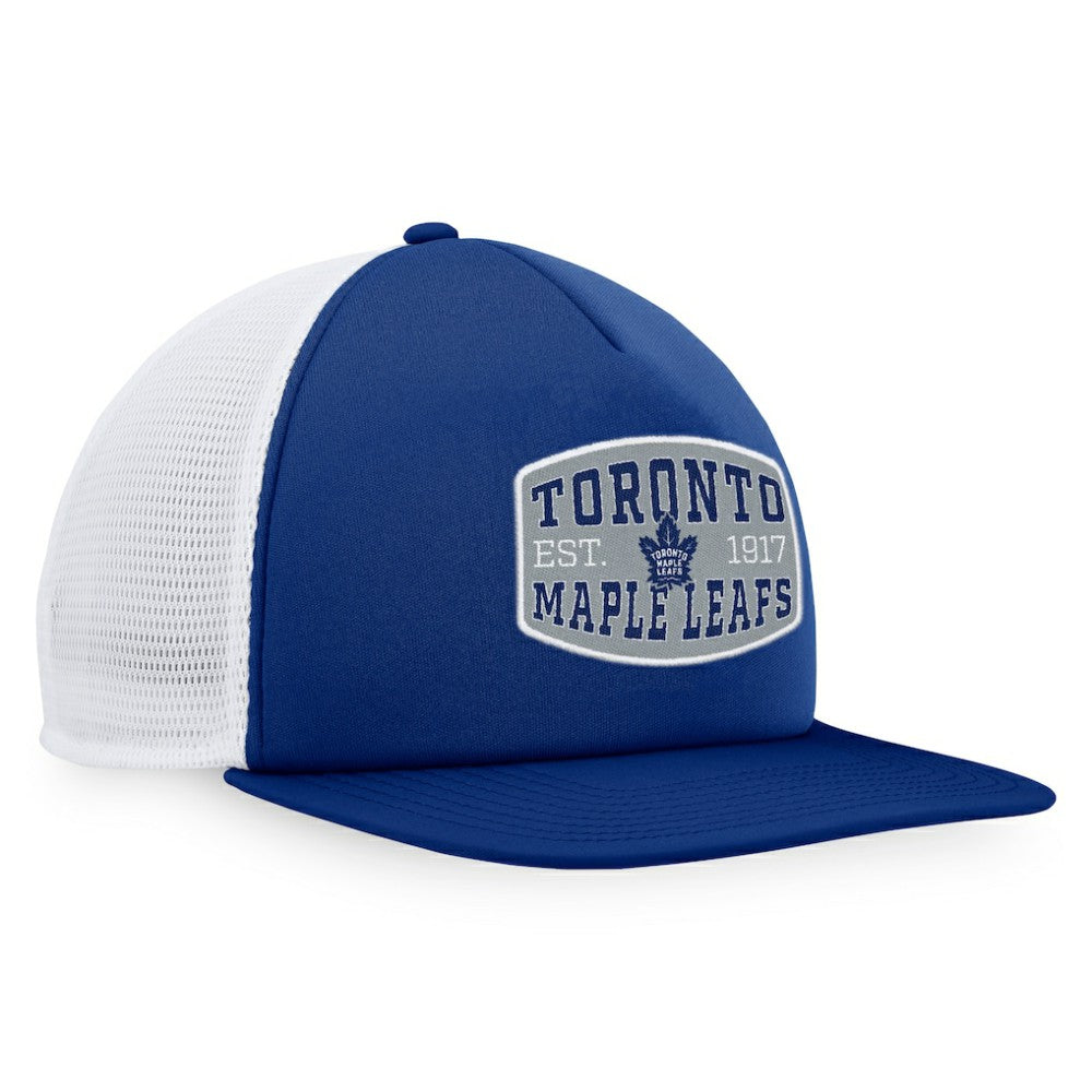 NHL Blue/White Toronto Maple Leafs Fanatics Foam Front Patch Trucker Snapback Hat