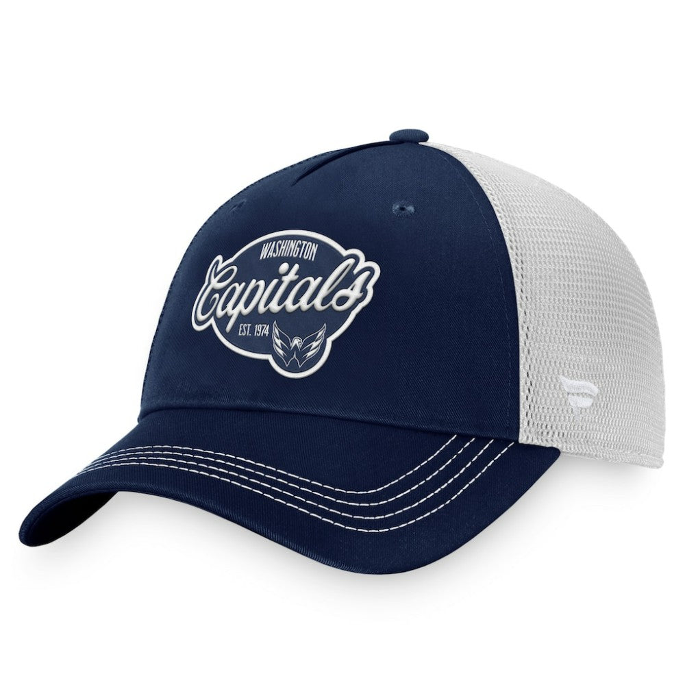NHL Navy/White Washington Capitals Fanatics Women's Fundamental Trucker Adjustable Hat