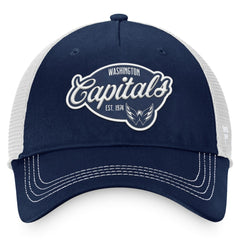 NHL Navy/White Washington Capitals Fanatics Women's Fundamental Trucker Adjustable Hat