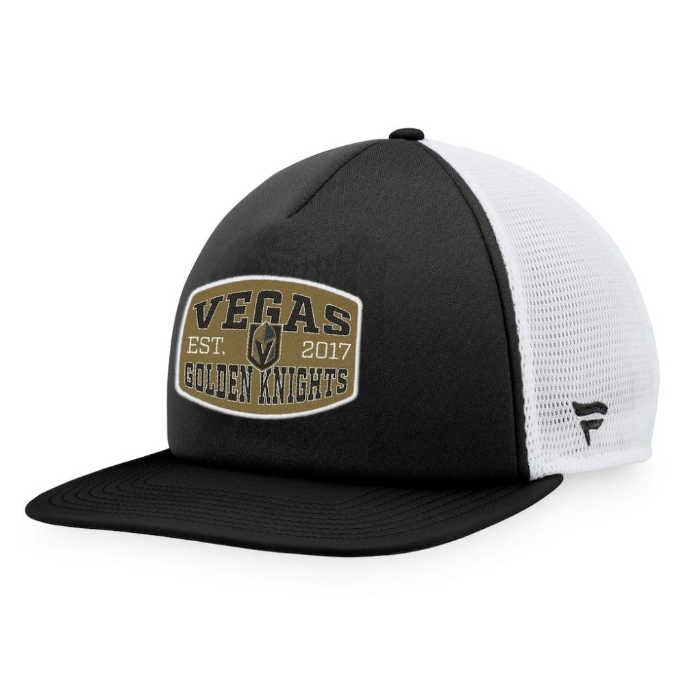 NHL Black/White Vegas Golden Knights Fanatics Foam Front Patch Trucker Snapback Hat