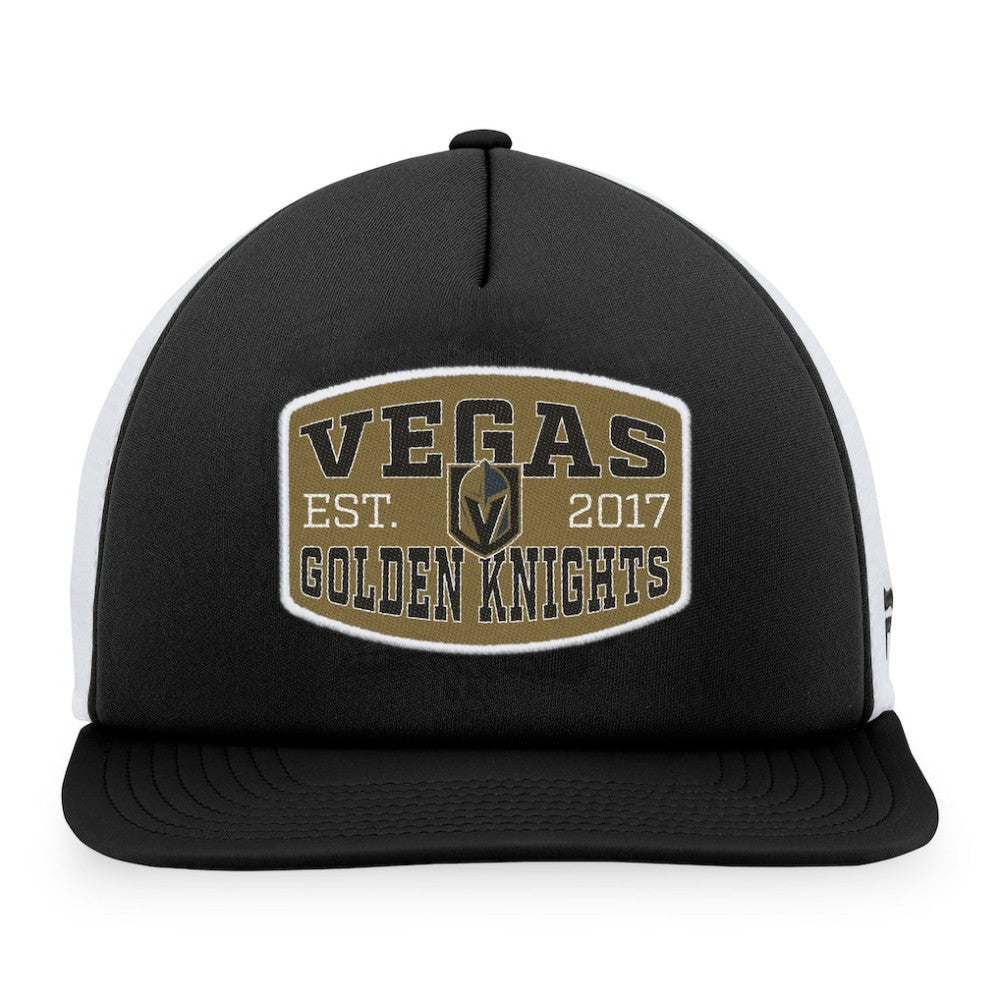 NHL Black/White Vegas Golden Knights Fanatics Foam Front Patch Trucker Snapback Hat