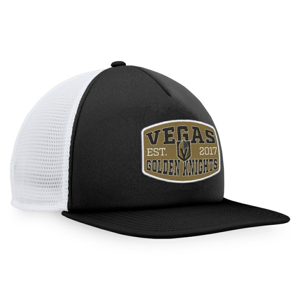 NHL Black/White Vegas Golden Knights Fanatics Foam Front Patch Trucker Snapback Hat