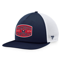NHL Navy/White Washington Capitals Fanatics Foam Front Patch Trucker Snapback Hat