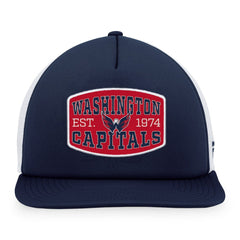 NHL Navy/White Washington Capitals Fanatics Foam Front Patch Trucker Snapback Hat