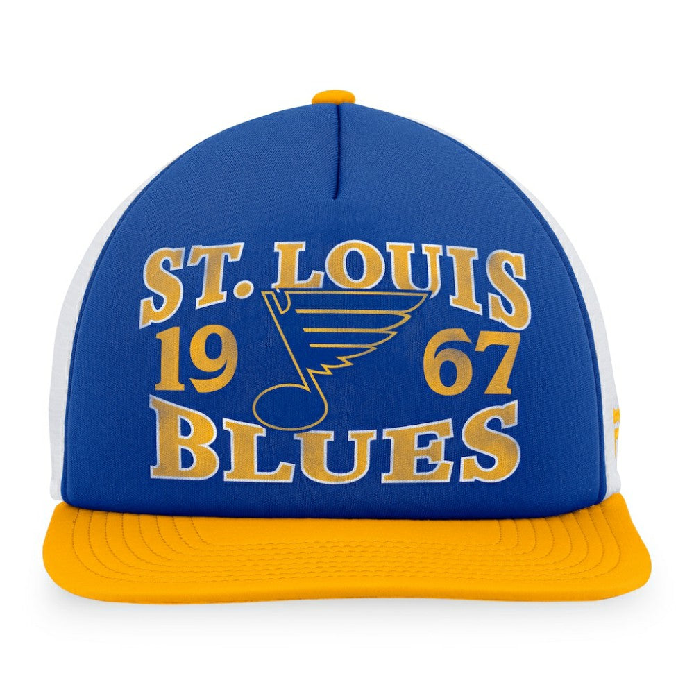 NHL Blue/Gold St. Louis Blues Fanatics Heritage Vintage Foam Front Trucker Snapback Hat