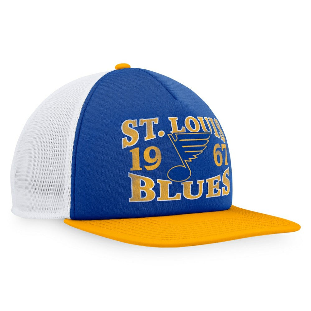 NHL Blue/Gold St. Louis Blues Fanatics Heritage Vintage Foam Front Trucker Snapback Hat