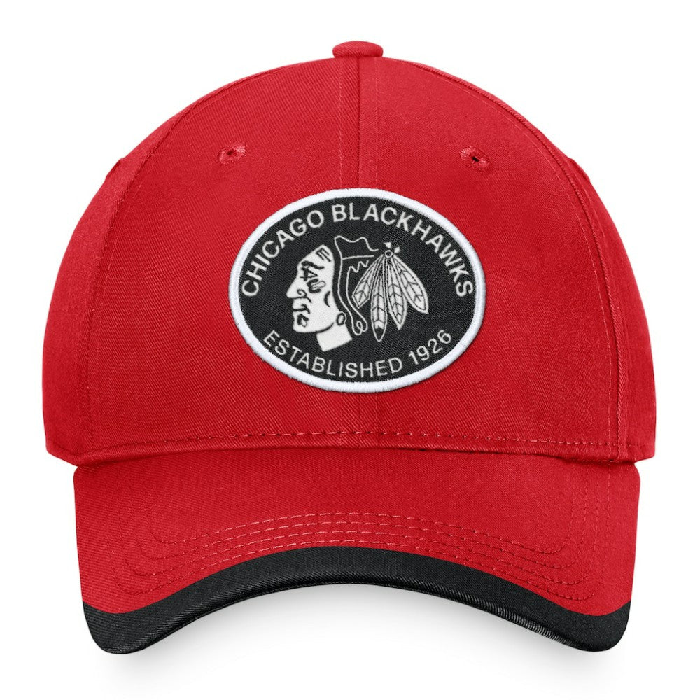 NHL Red Chicago Blackhawks Fanatics Fundamental Adjustable Hat