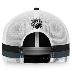NHL Black/White Vegas Golden Knights Fanatics Fundamental Striped Trucker Adjustable Hat