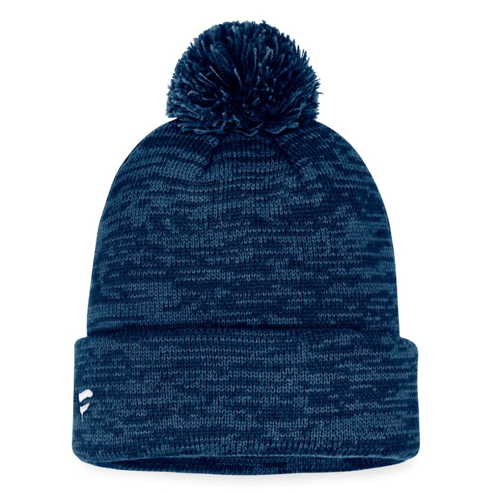 NHL Deep Sea Blue Seattle Kraken Fanatics Fundamental Cuffed Knit Hat with Pom