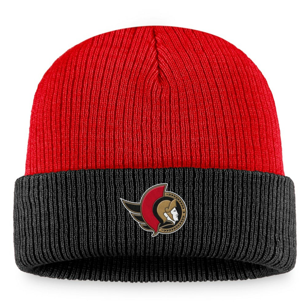 NHL Red/Black Ottawa Senators Fanatics Heritage Vintage Cuffed Knit Hat