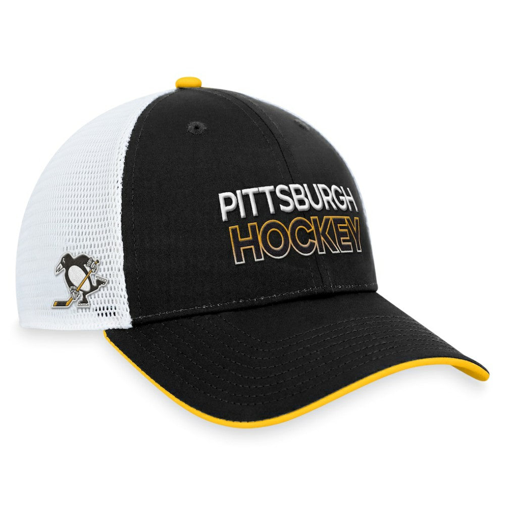 NHL Black Pittsburgh Penguins Fanatics Authentic Pro Alternate Jersey Trucker Adjustable Hat