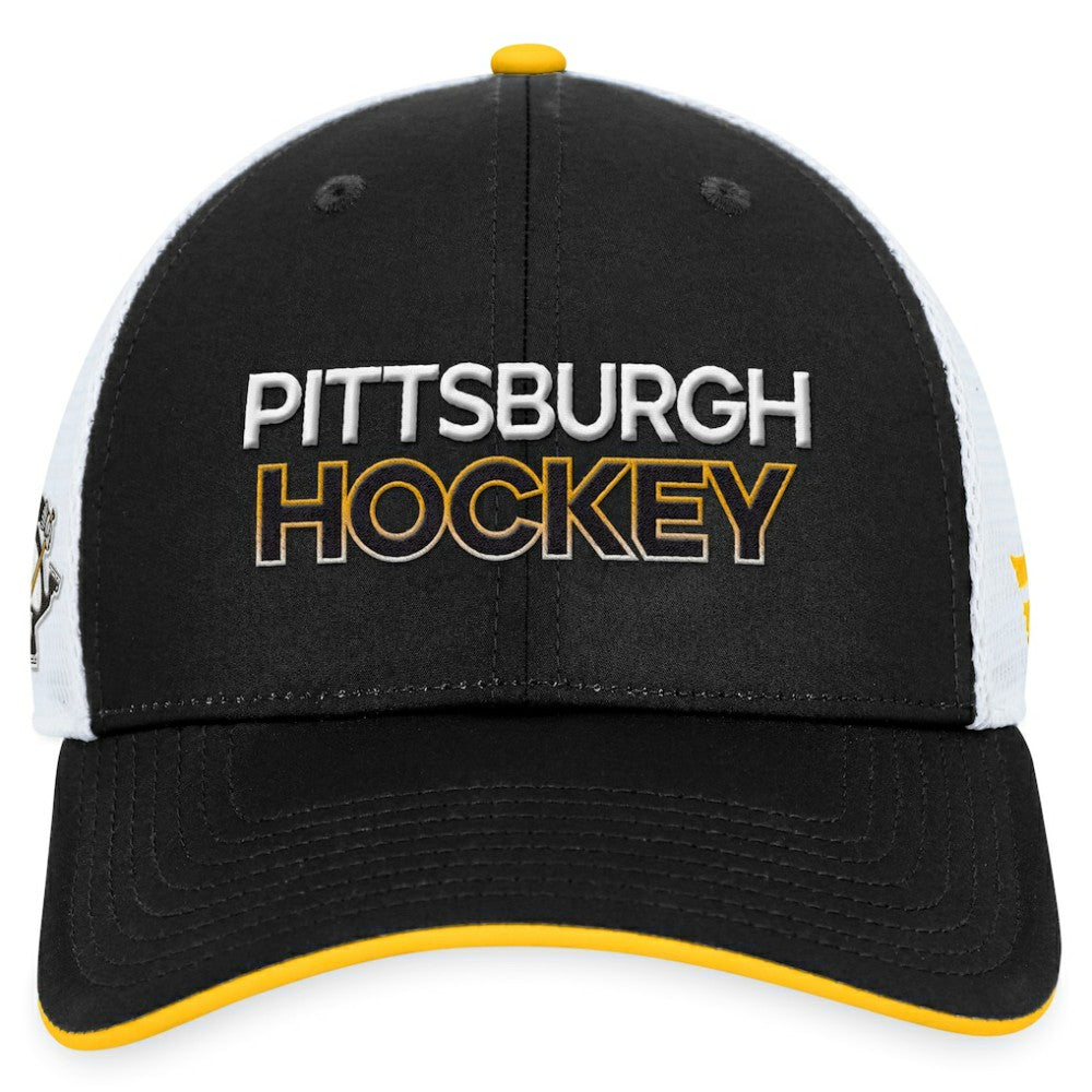 NHL Black Pittsburgh Penguins Fanatics Authentic Pro Alternate Jersey Trucker Adjustable Hat