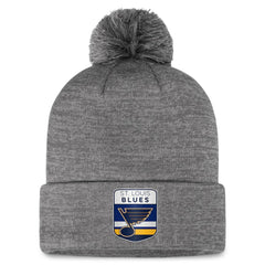NHL Gray St. Louis Blues Fanatics Authentic Pro Home Ice Cuffed Knit Hat with Pom