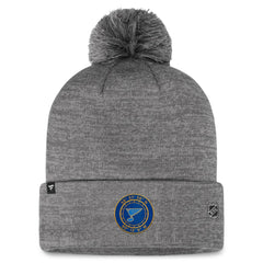 NHL Gray St. Louis Blues Fanatics Authentic Pro Home Ice Cuffed Knit Hat with Pom