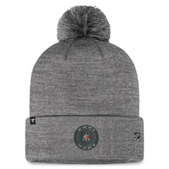 NHL Gray Vegas Golden Knights Fanatics Authentic Pro Home Ice Cuffed Knit Hat with Pom
