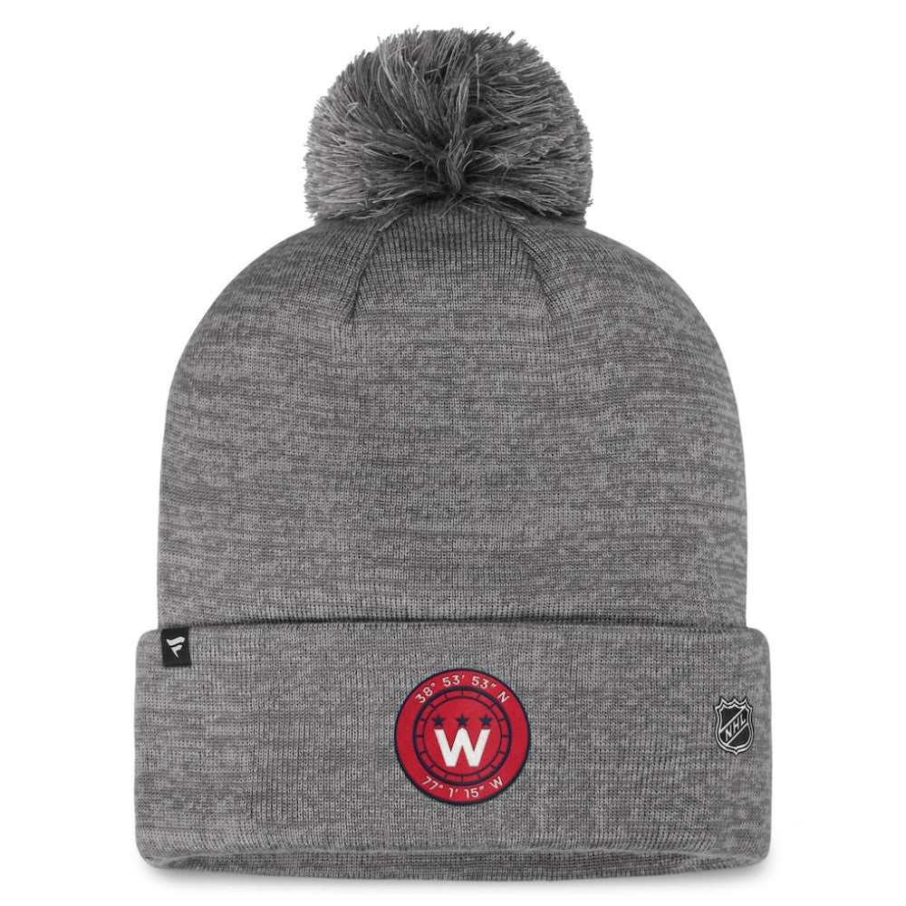 NHL Gray Washington Capitals Fanatics Authentic Pro Home Ice Cuffed Knit Hat with Pom