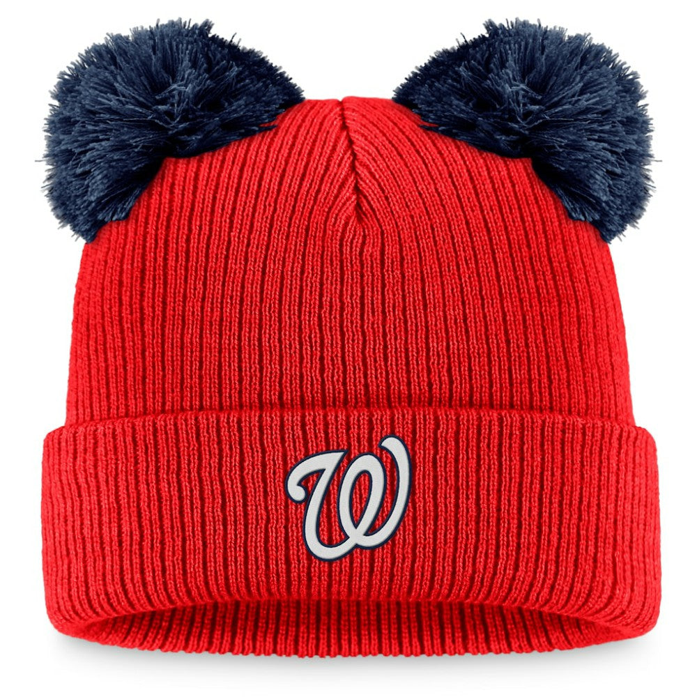 MLB Washington Nationals Fanatics Women's Double Pom Cuffed Knit Hat