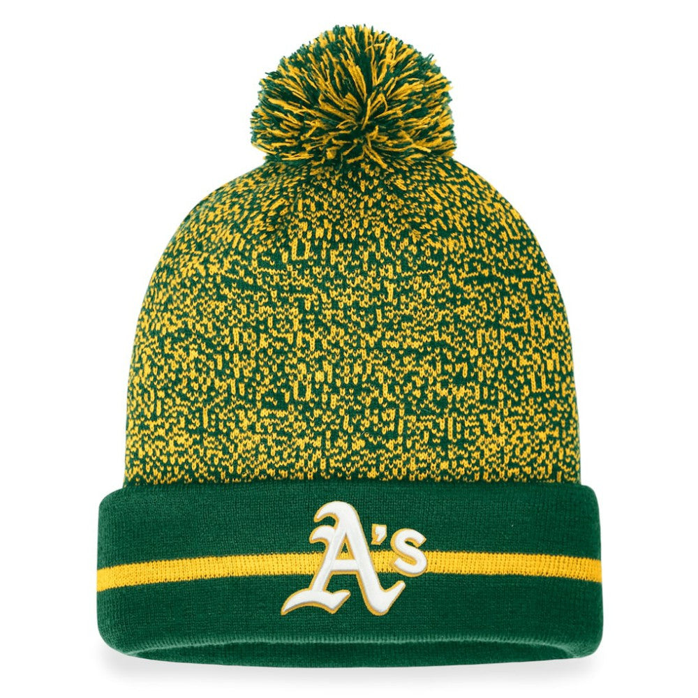 MLB Athletics Fanatics Space-Dye Cuffed Knit Hat with Pom