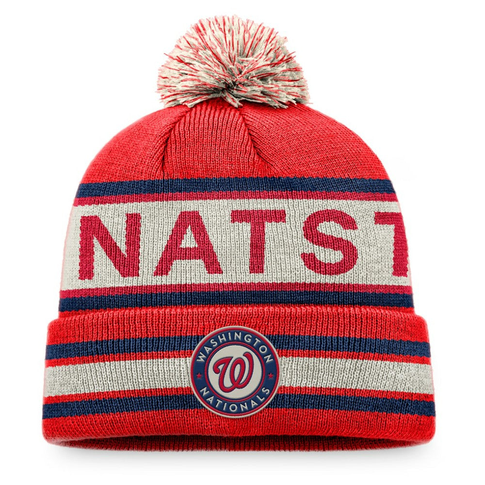 MLB Washington Nationals Fanatics Hometown Slogan Cuffed Knit Hat with Pom