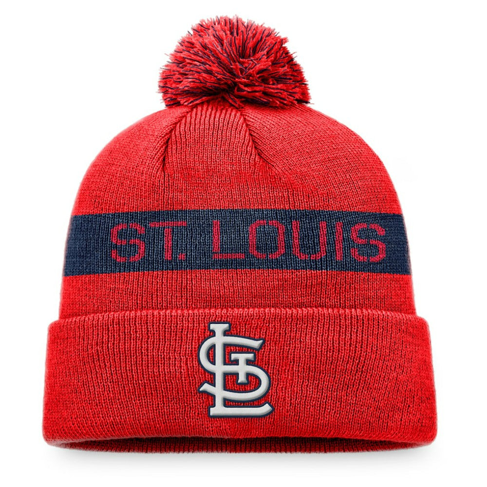 MLB St. Louis Cardinals Fanatics League Logo Cuffed Knit Hat with Pom