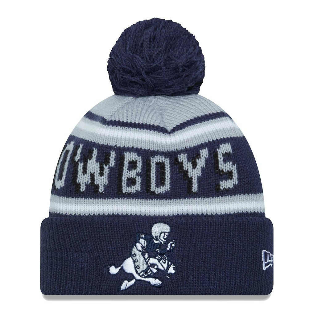 Youth Gridiron Classics Main Cuffed Knit Hat with Pom - Dallas Cowboys