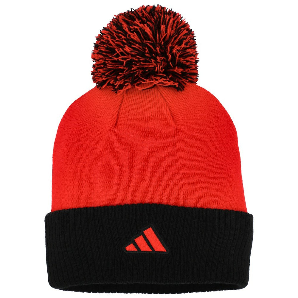 NHL Red Chicago Blackhawks adidas Women's Laurel Cuffed Knit Hat with Pom