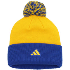 NHL Gold St. Louis Blues adidas Women's Laurel Cuffed Knit Hat with Pom