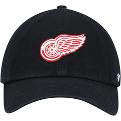 NHL Black Detroit Red Wings '47 Clean Up Adjustable Hat