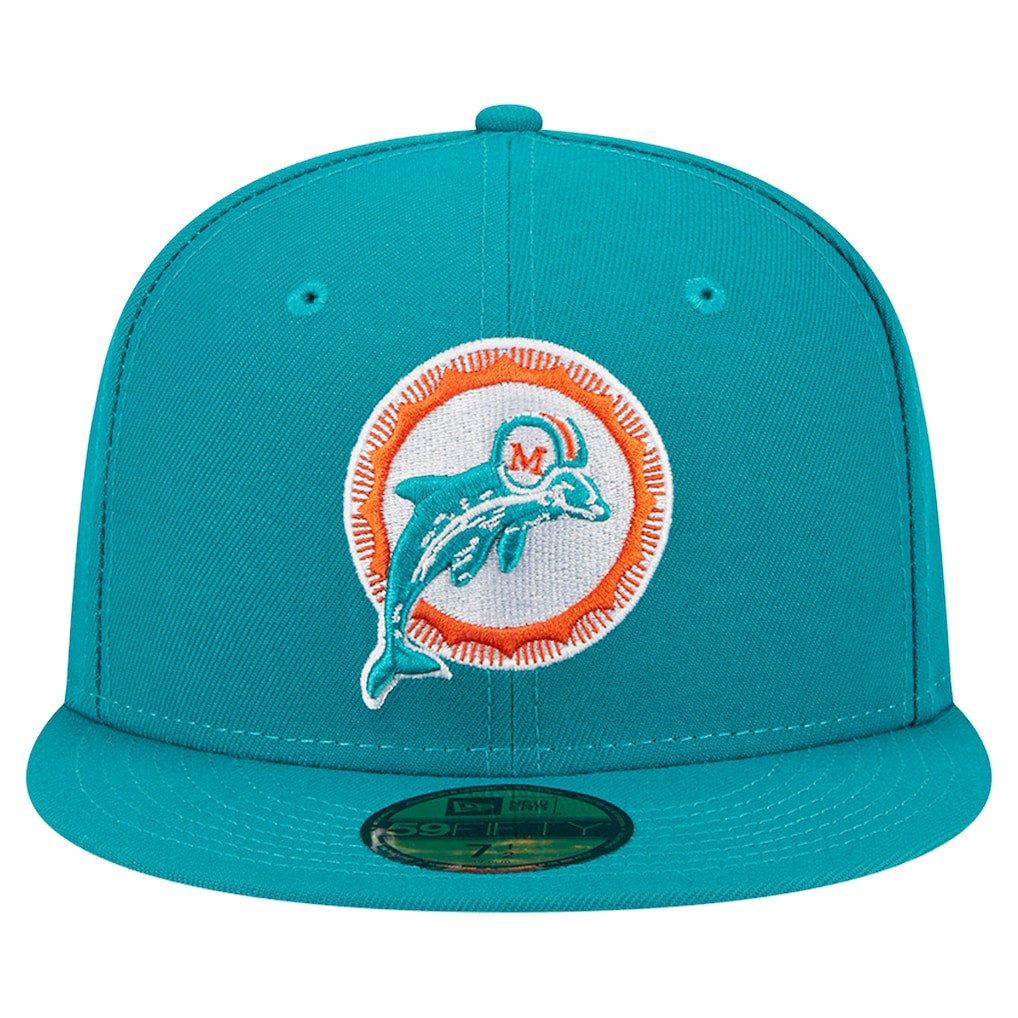 Throwback Main 59FIFTY Fitted Hat - Miami Dolphins