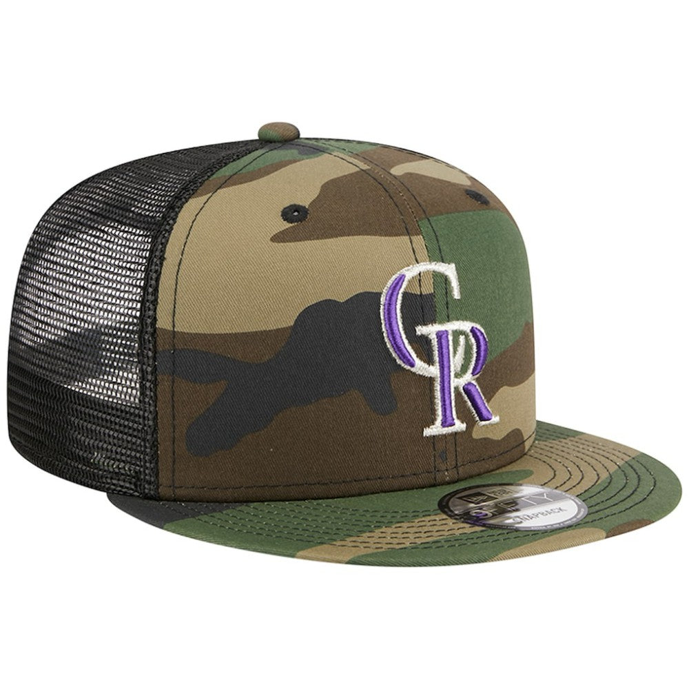 MLB Colorado Rockies New Era Woodland Camo Trucker 9FIFTY Snapback Hat