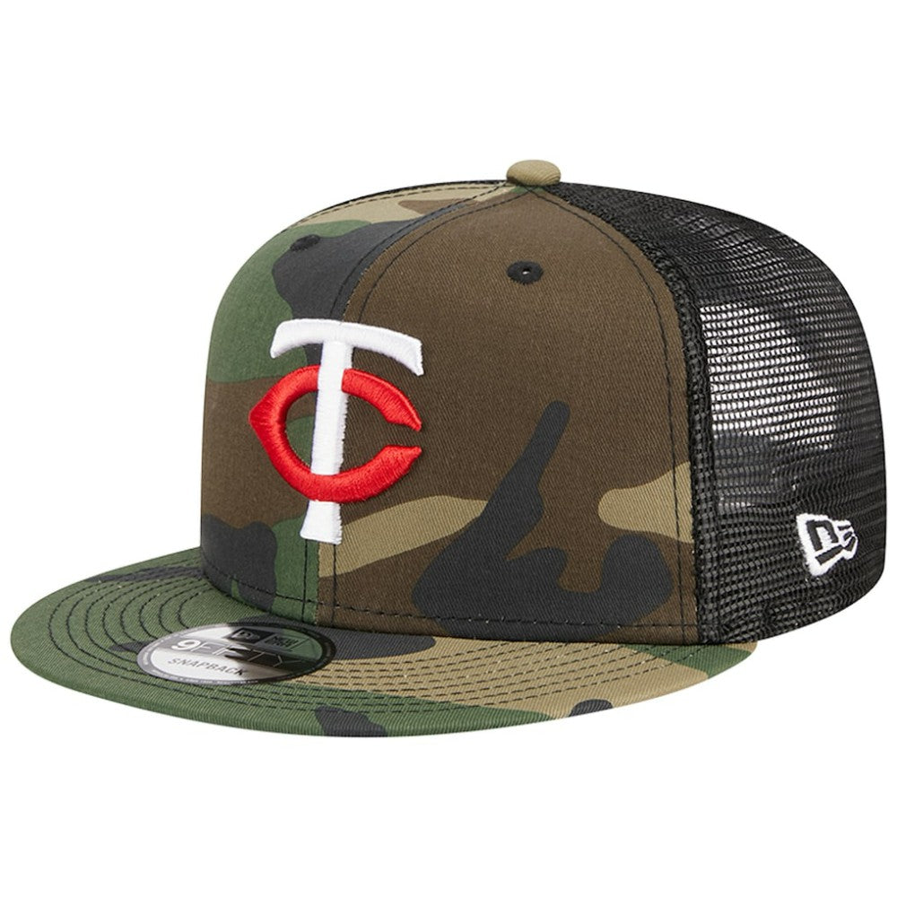 MLB Minnesota Twins New Era Woodland Camo Trucker 9FIFTY Snapback Hat