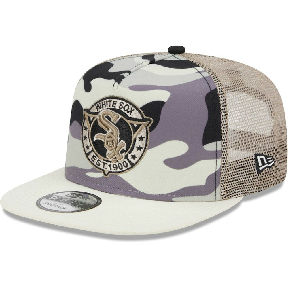 MLB Chicago White Sox New Era Chrome Camo A-Frame 9FIFTY Trucker Snapback Hat