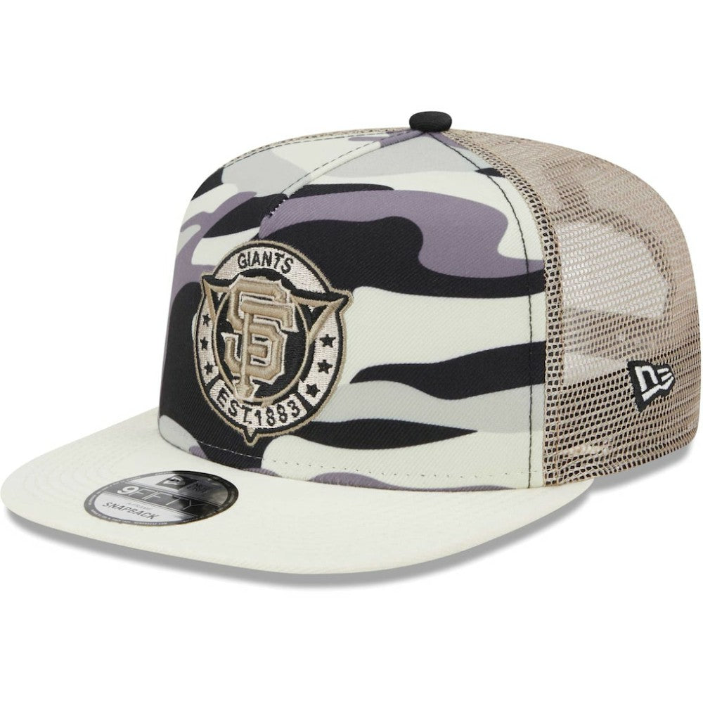 MLB San Francisco Giants New Era Chrome Camo A-Frame 9FIFTY Trucker Snapback Hat