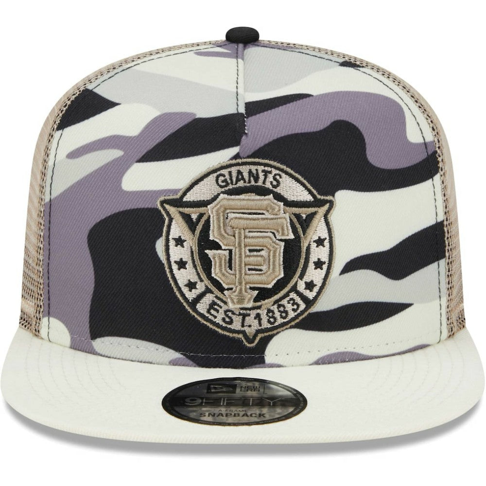 MLB San Francisco Giants New Era Chrome Camo A-Frame 9FIFTY Trucker Snapback Hat