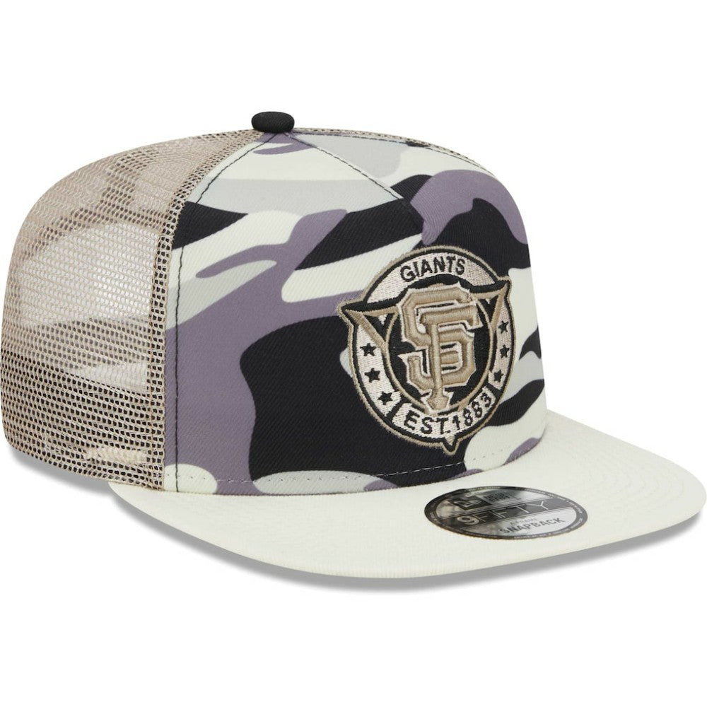 MLB San Francisco Giants New Era Chrome Camo A-Frame 9FIFTY Trucker Snapback Hat