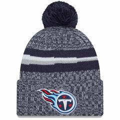 Youth 2023 Sideline Cuffed Knit Hat With Pom - Tennessee Titans