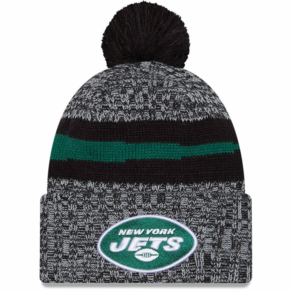 2023 Sideline Cuffed Knit Hat With Pom - New York Jets