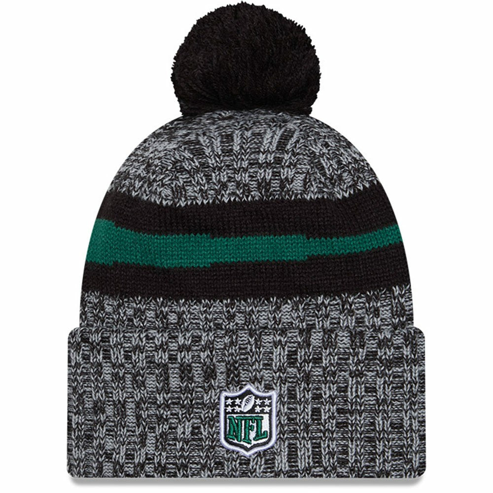 2023 Sideline Cuffed Knit Hat With Pom - New York Jets