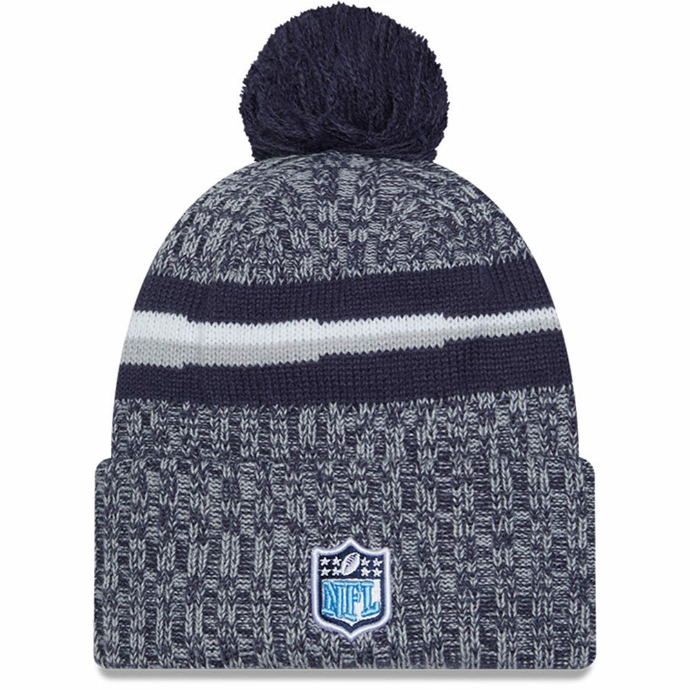 2023 Sideline Cuffed Knit Hat With Pom - Tennessee Titans