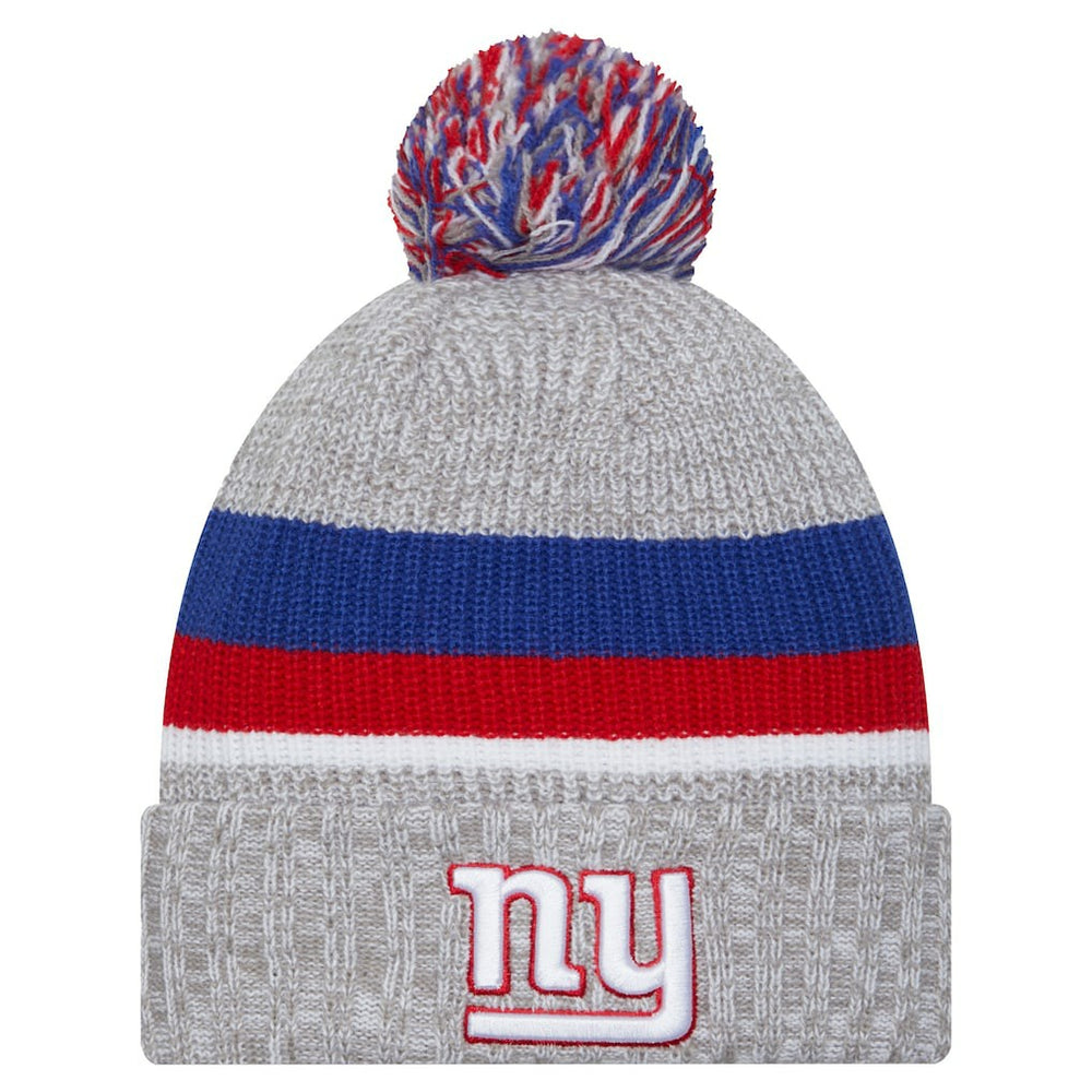 Youth Cuffed Knit Hat with Pom - New York Giants
