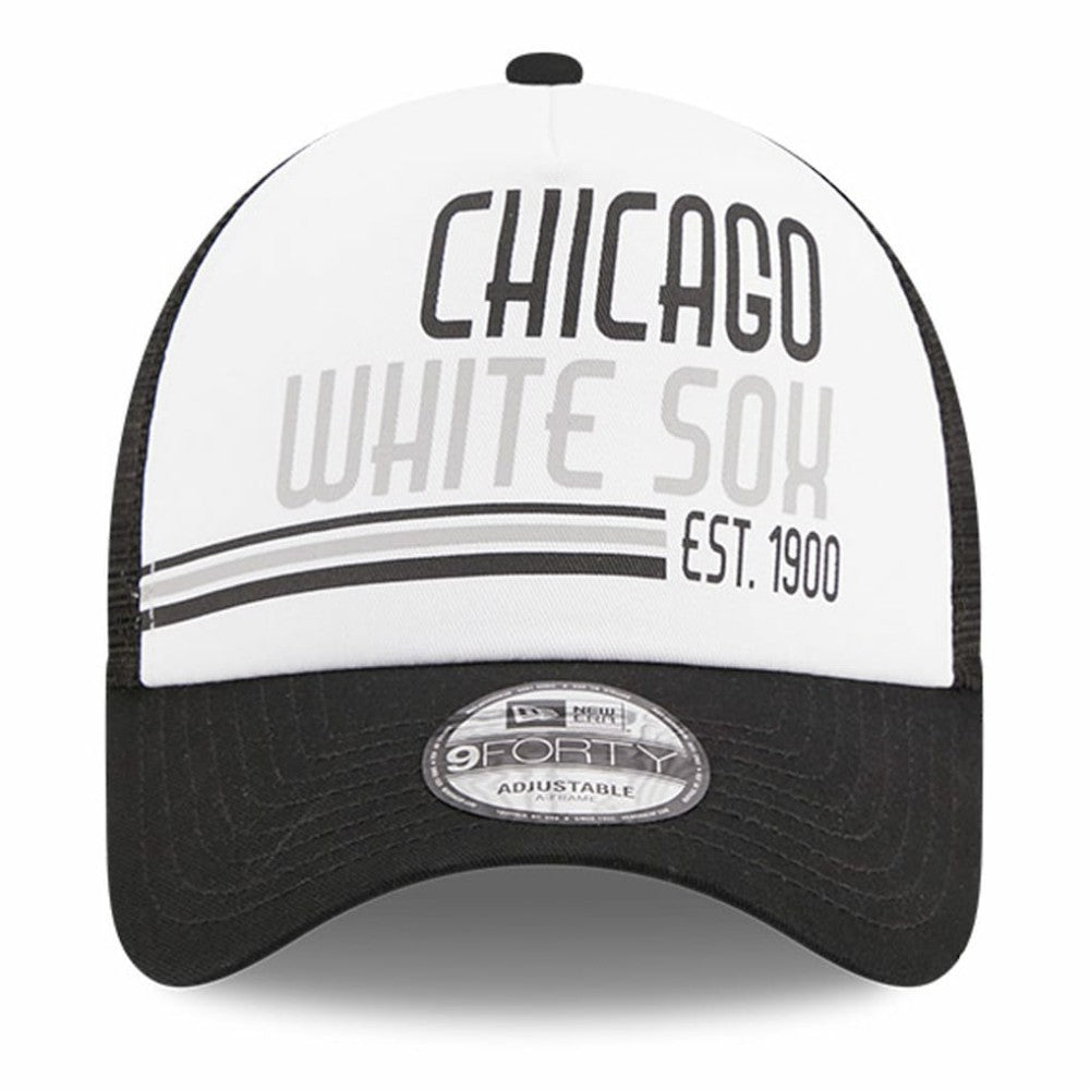 MLB Chicago White Sox New Era Stacked A-Frame Trucker 9FORTY Adjustable Hat