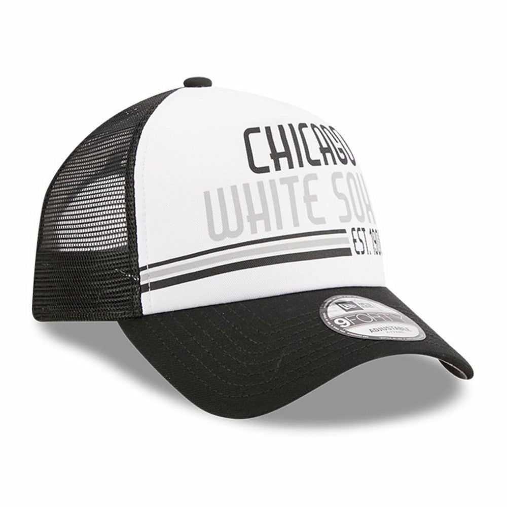 MLB Chicago White Sox New Era Stacked A-Frame Trucker 9FORTY Adjustable Hat
