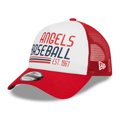 MLB Los Angeles Angels New Era Stacked A-Frame Trucker 9FORTY Adjustable Hat