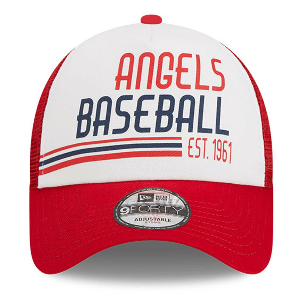 MLB Los Angeles Angels New Era Stacked A-Frame Trucker 9FORTY Adjustable Hat