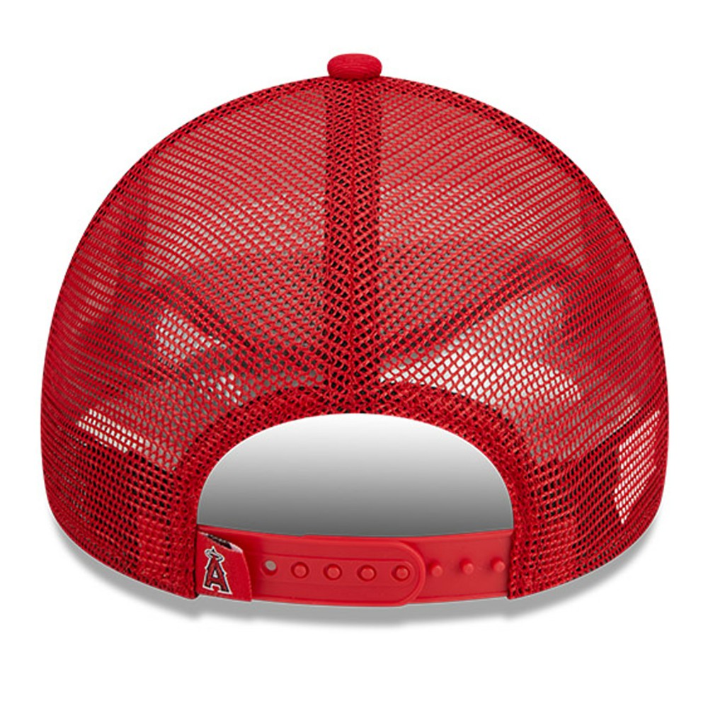 MLB Los Angeles Angels New Era Stacked A-Frame Trucker 9FORTY Adjustable Hat